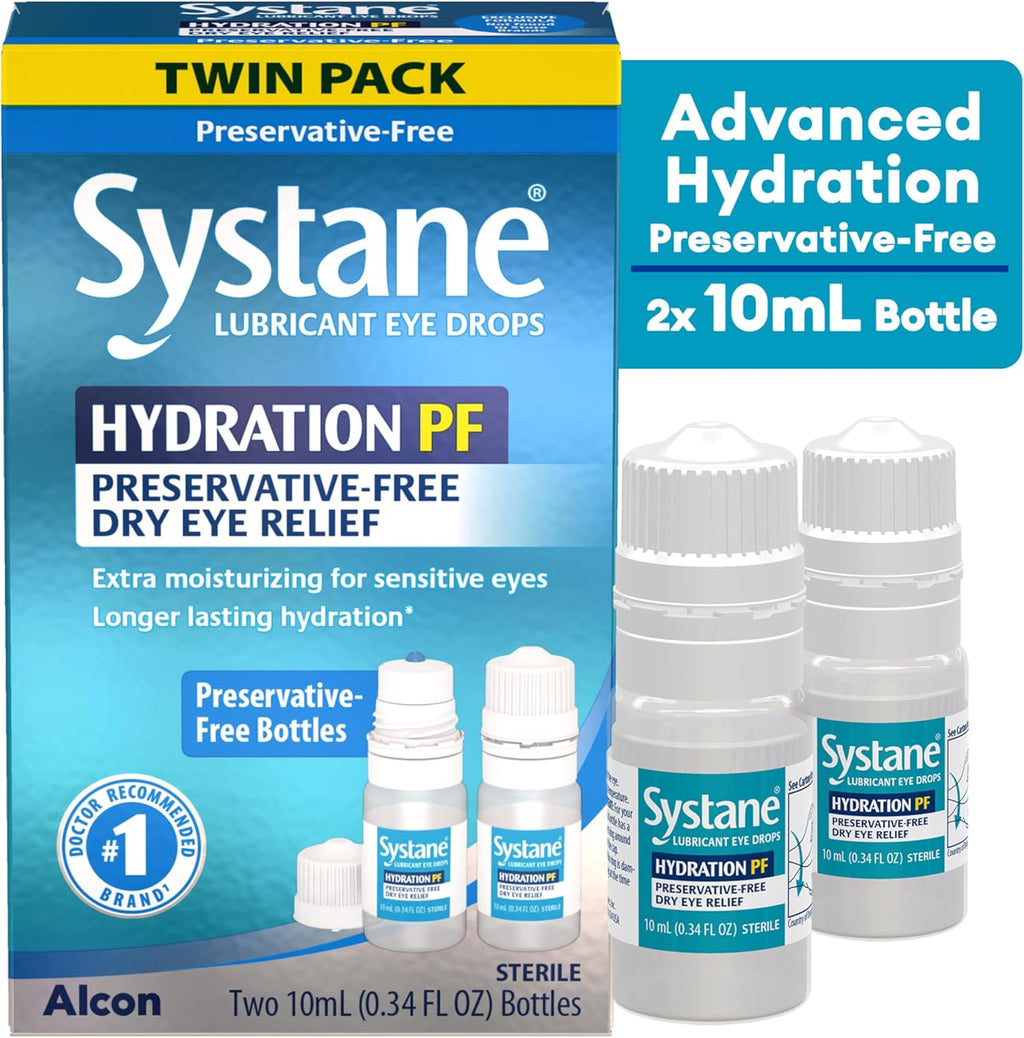 Systane Hydration Lubricating & Hydrating Eye Drops, 0.34 fl oz, Twin Pack