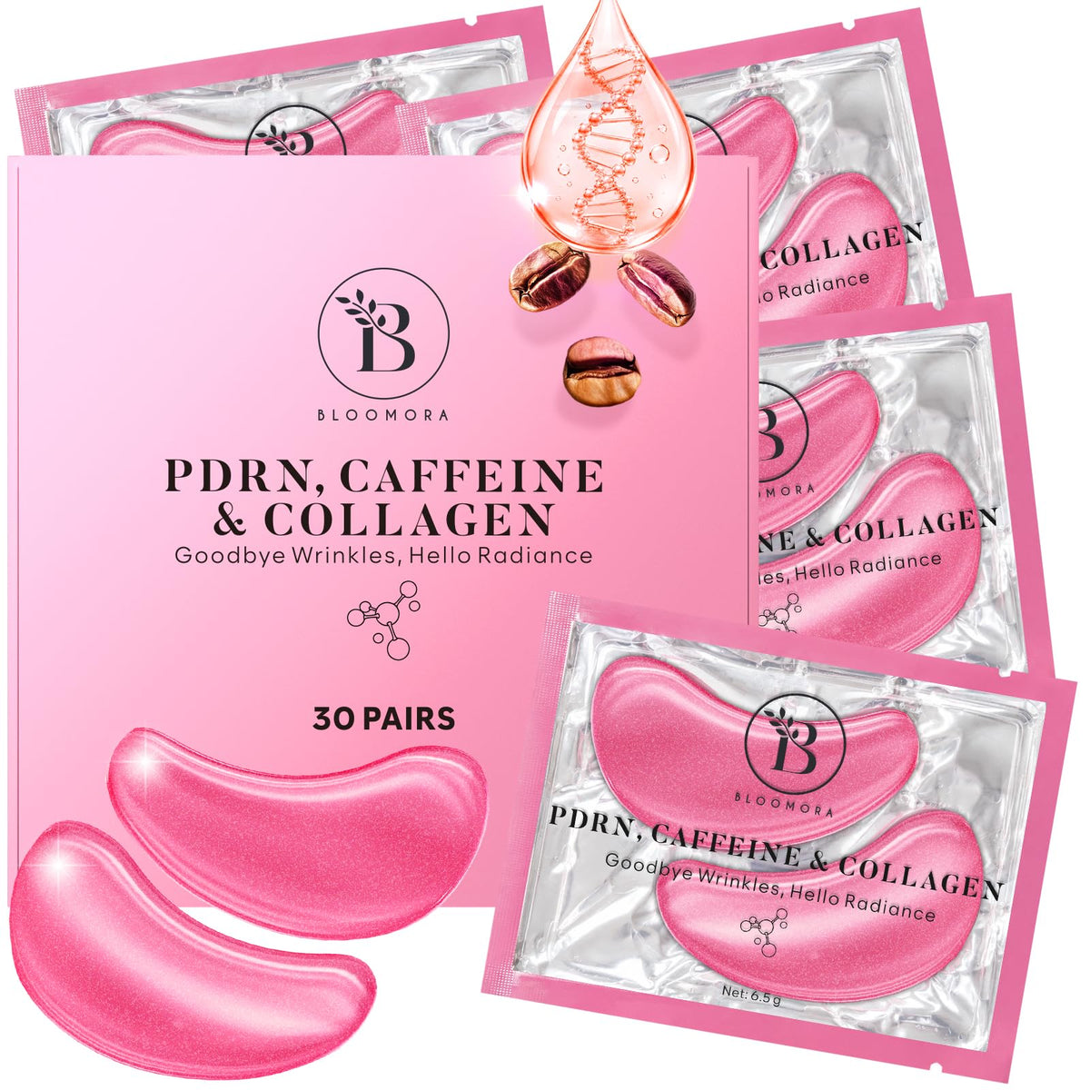 BLOOMORA Variety Under Eye Patches (30 Pairs) - For Dark Circles & Puffiness - Eye Mask for Care