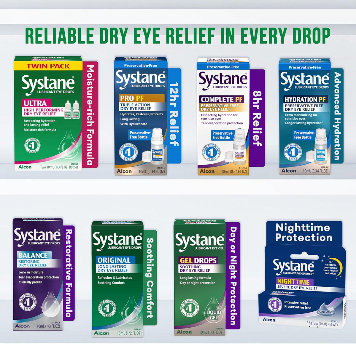 Systane UlTRA Lubricant Dry Eye Drops, 0.33 Fl Oz, 2 Pack