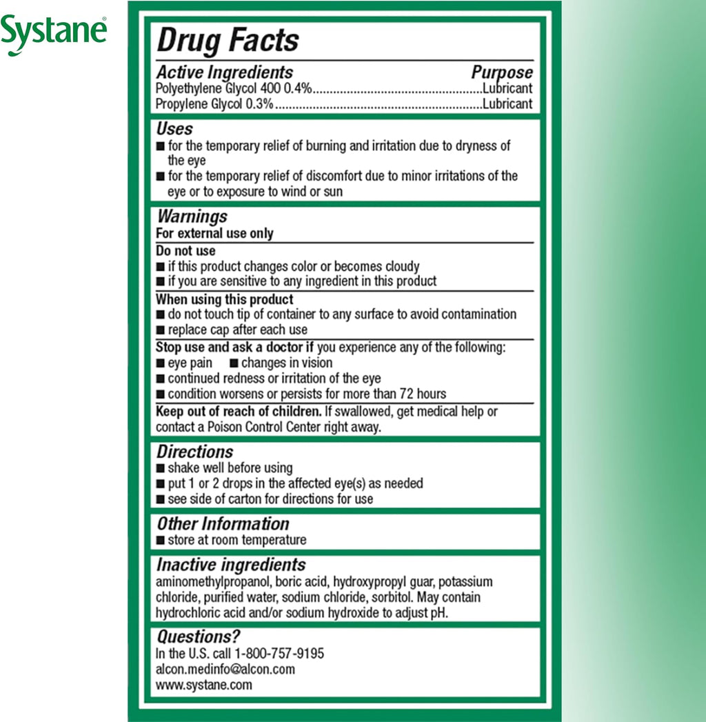 Systane Ultra Preservative Free Lubricant Eye Drops for Dry Eye, 0.34 Fl Oz
