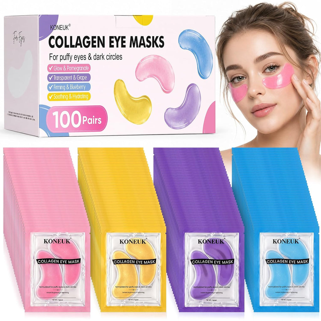 100 Pairs Eye Masks for Dark Circles, Puffy Eyes, Undereye Bags, Wrinkles