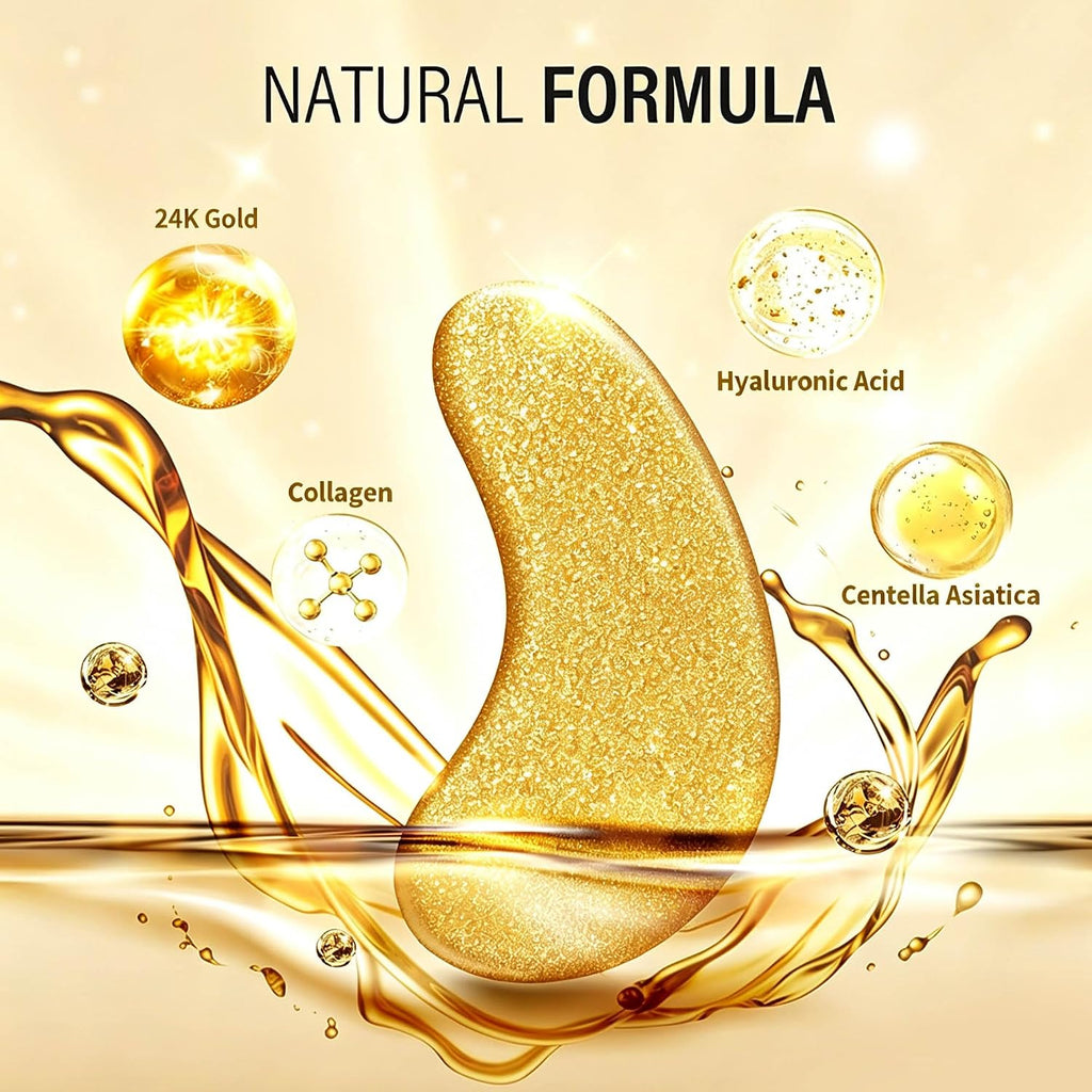 Maskiss 24k Gold Under Eye Patches (25 Pairs), eye mask, Collagen Skin Care Products, Eye Patches for Puffy Eyes, eye masks for dark circles and puffiness