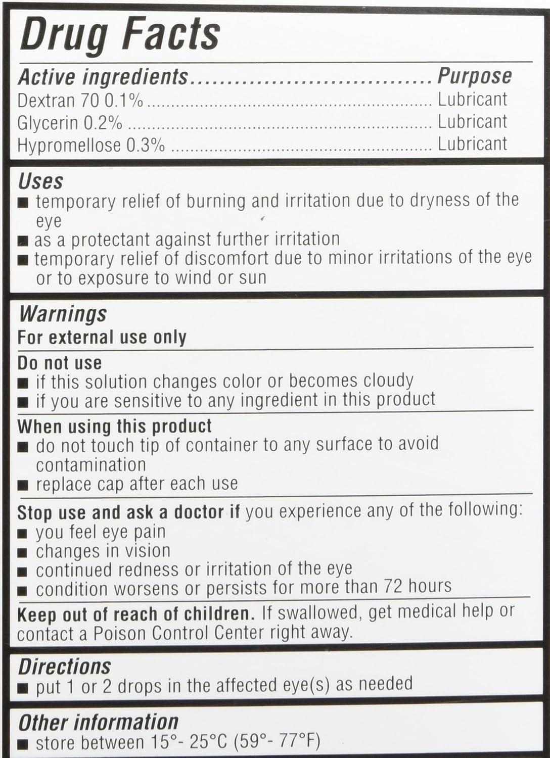 Genteal Tears Moderate Lubricant Eye Drops, 15 mL, Twin Pack