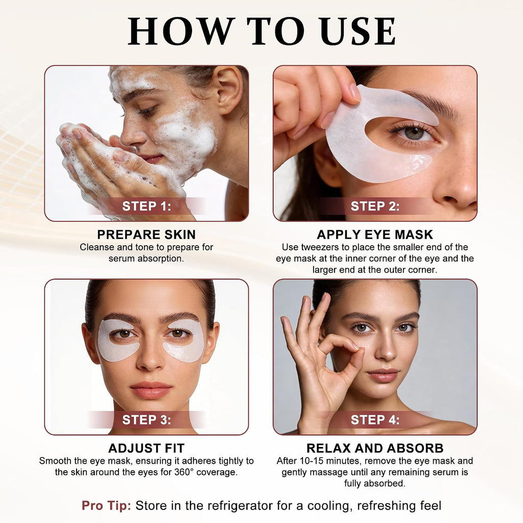 Ycz Eye Patches for Puffy Eyes and Dark Circles Contain Caffeine, 60 Ct