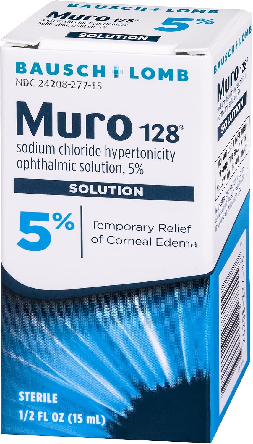 Muro 128, Sodium Chloride Ophthalmic Solution, 0.5 Oz, Eye Drops