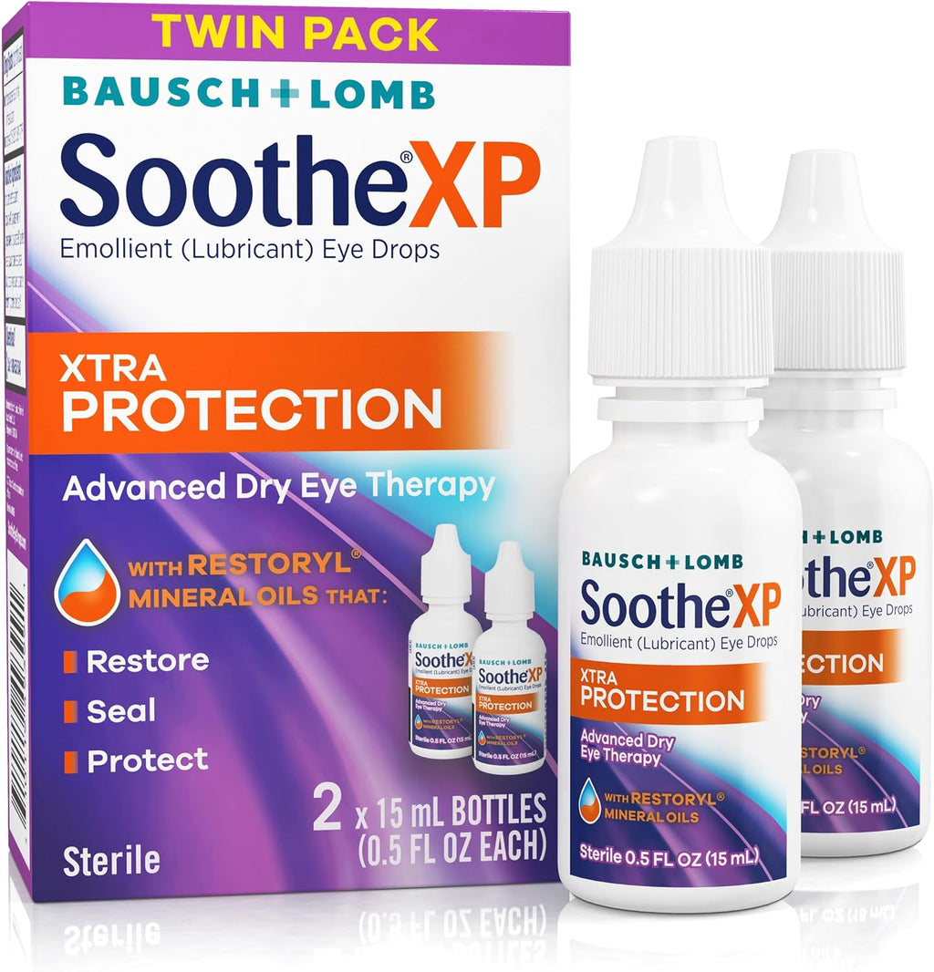 Soothe XP Lubricating Eye Drops for Dry Eye Symptom Relief, 0.5 FlOz 2-Pack