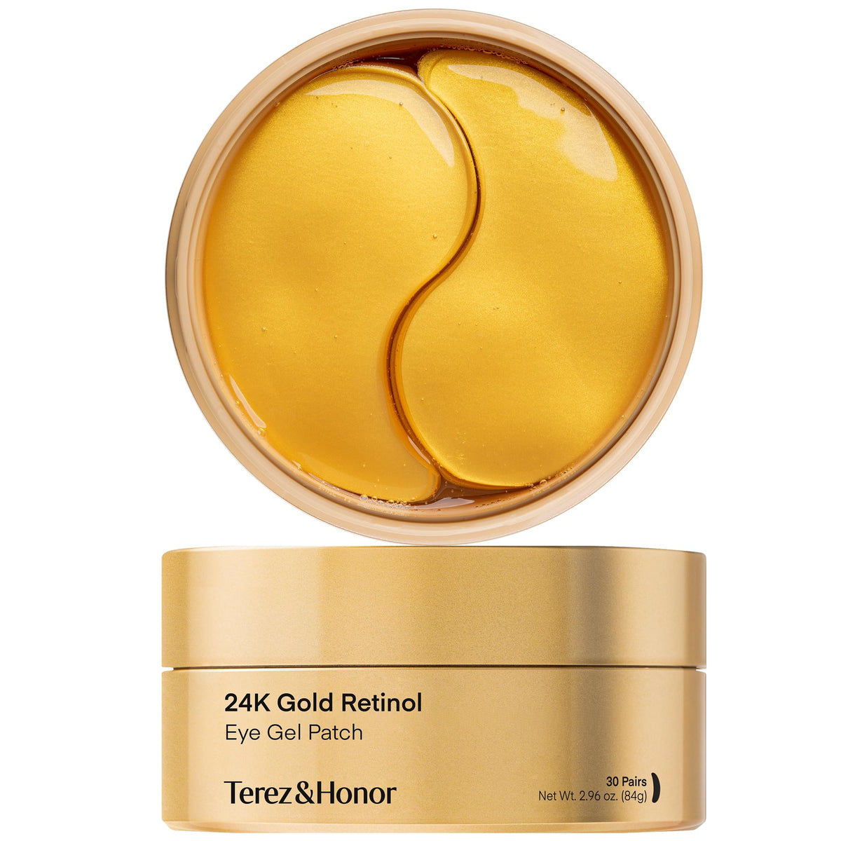 Terez & Honor Under Eye Patches for Dark Circles - 60 Korean Hydrogel Masks for Puffiness, Bags, Wrinkle with Caffeine, Hyaluronic Acid, Niacinamide - Undereye Hydrating & Cooling, Vegan, No Fragrance