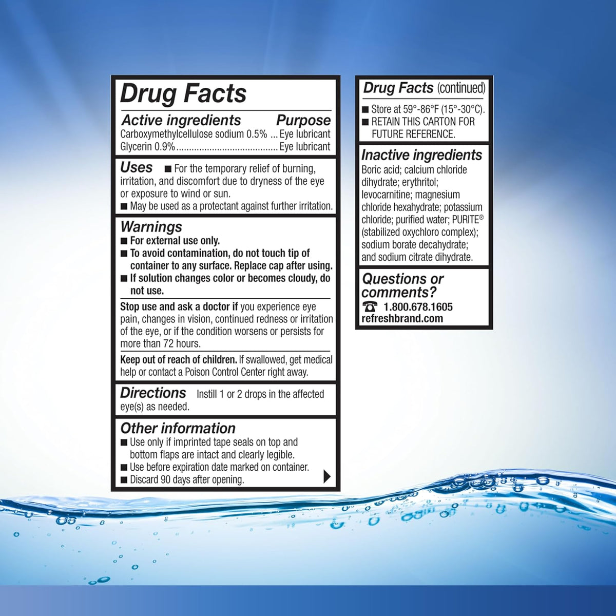 REFRESH OPTIVE Lubricant Eye Drops Artificial Tears, 0.5 fl oz (15 mL)