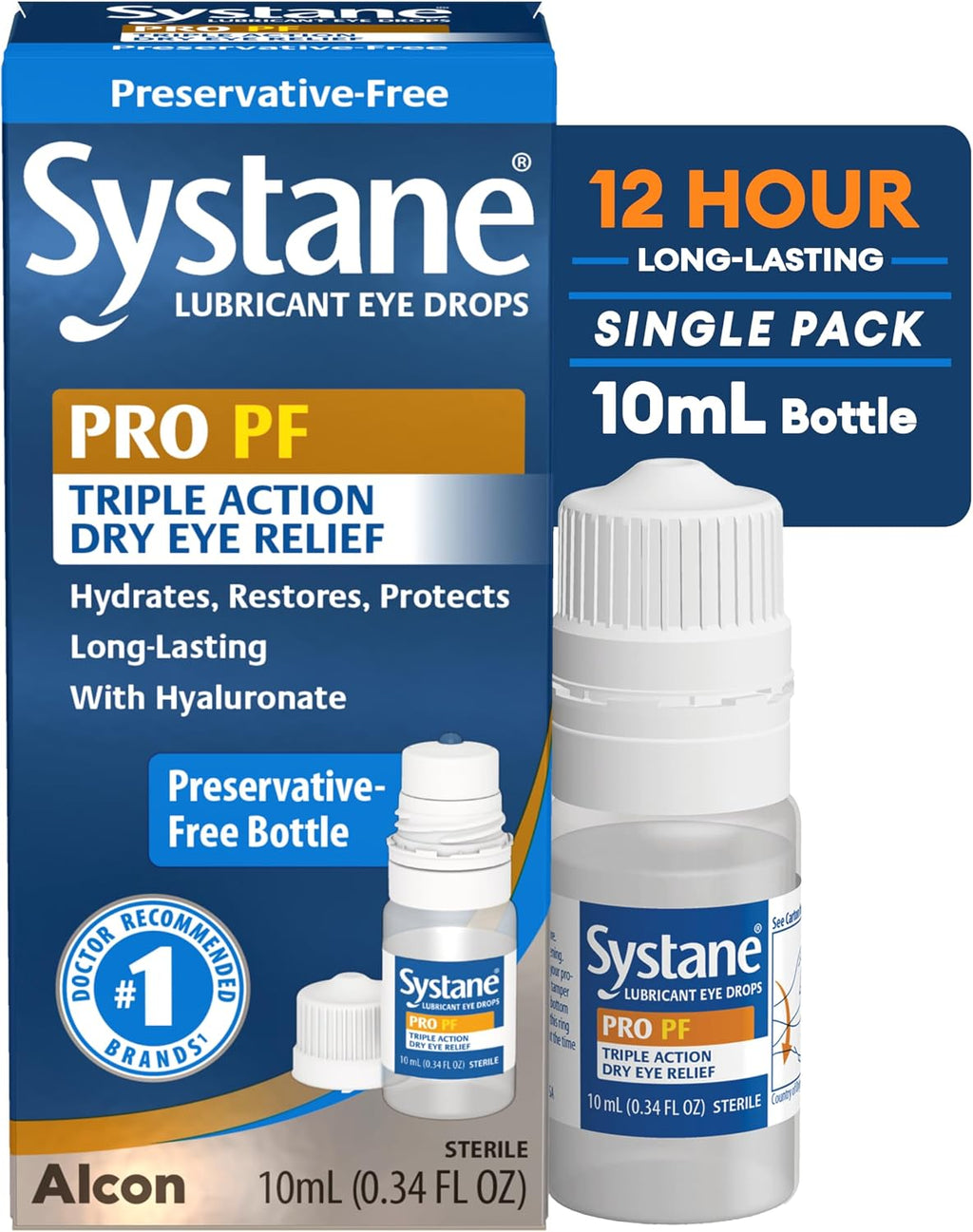 Systane PRO PF Lubricating Eye Drops for Dry Eyes, 0.34 Fl Oz