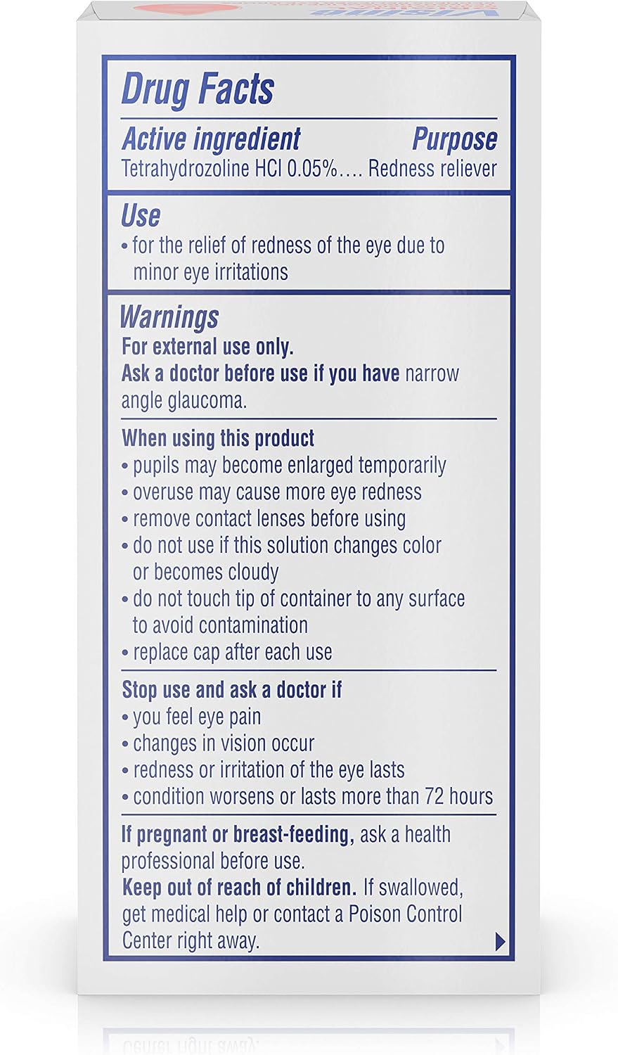 Visine Original Redness Relief Eye Drops, 0.5 fl. oz (Pack of 4)
