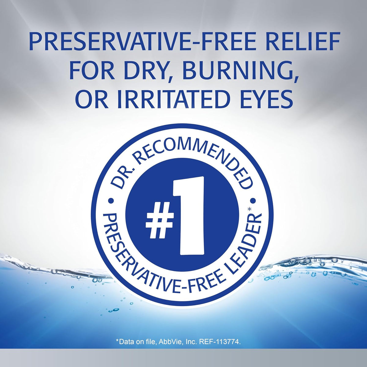 REFRESH OPTIVE Advanced PF Lubricant Eye Drops Preservative-Free Artificial Tears, 0.01 fl oz (0.4 mL), 30 Single-Use Containers