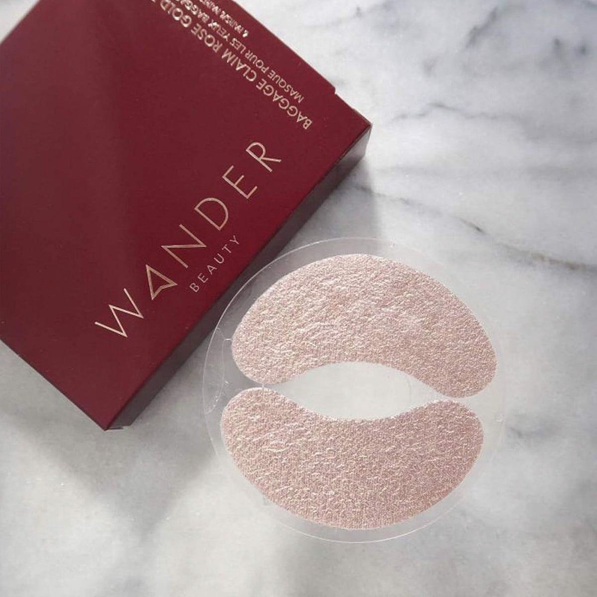 Wander Beauty Baggage Claim - Rose Gold Foil Under Eye Patches For Dark Circles and Puffiness - Under Eye Mask Depuffs & Firms - Brightening Eye Mask for Under Eye Bags (6 Pairs)