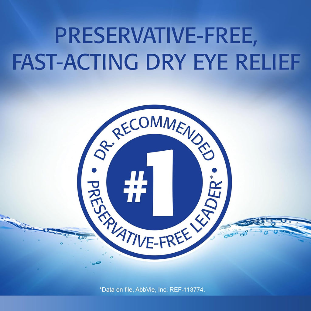 REFRESH CLASSIC Lubricant Eye Drops Preservative-Free Artificial Tears, 0.01 fl oz (0.4 mL), 50 Single-Use Containers