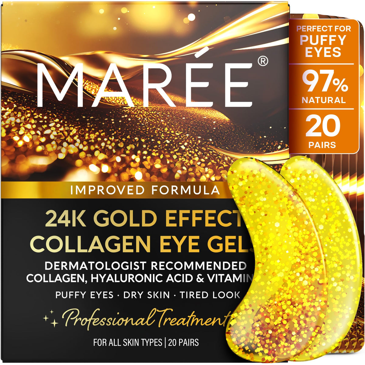 MAREE Eye Gels - Under Eye Patches for Puffy Eyes with Hyaluronic Acid
