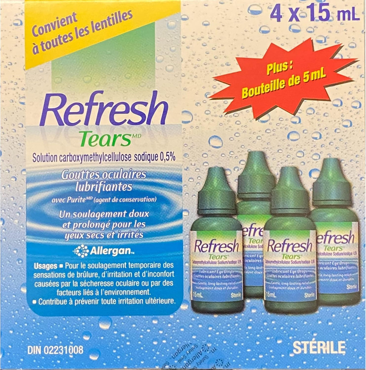 Refresh Tears Lubricant eye drops 4x15 ml, 1x5 ml