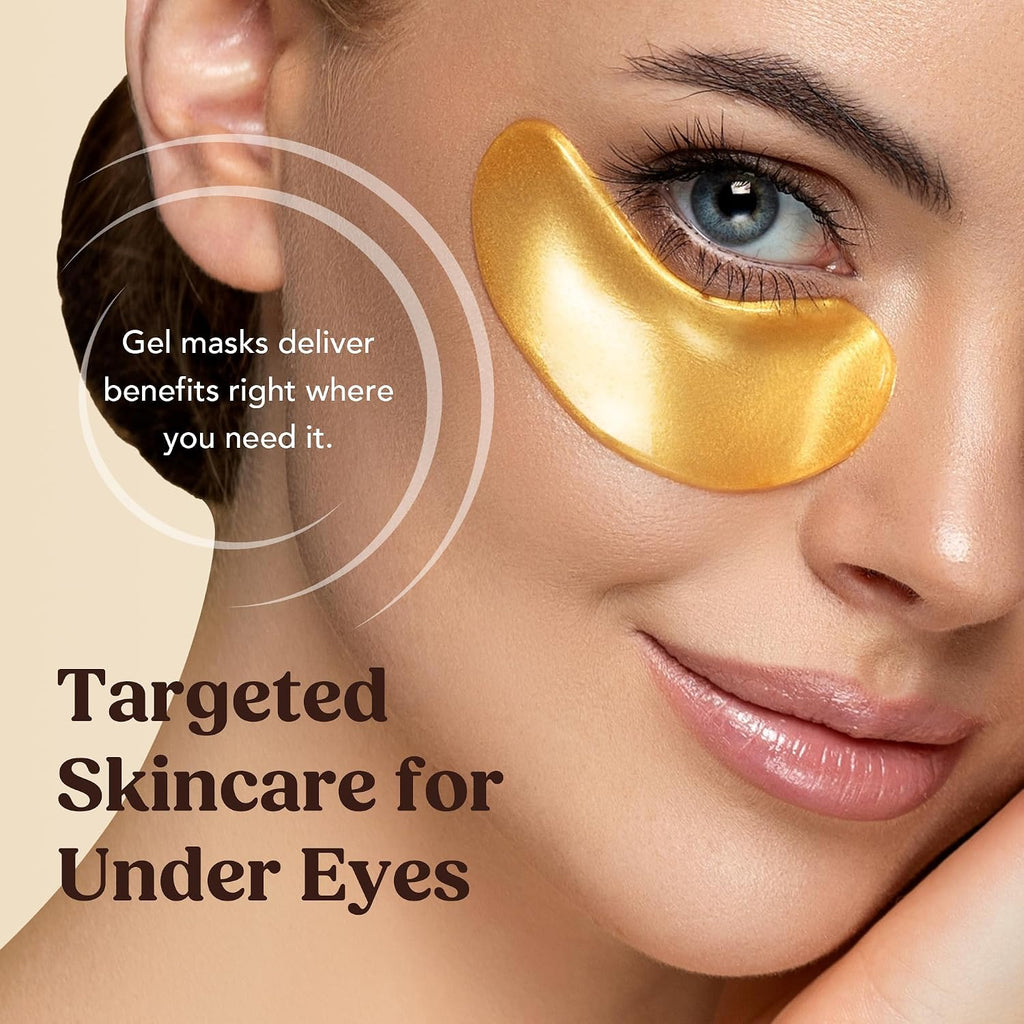 DERMORA Golden Glow Under Eye Patches - 20 Pairs Individually Packed