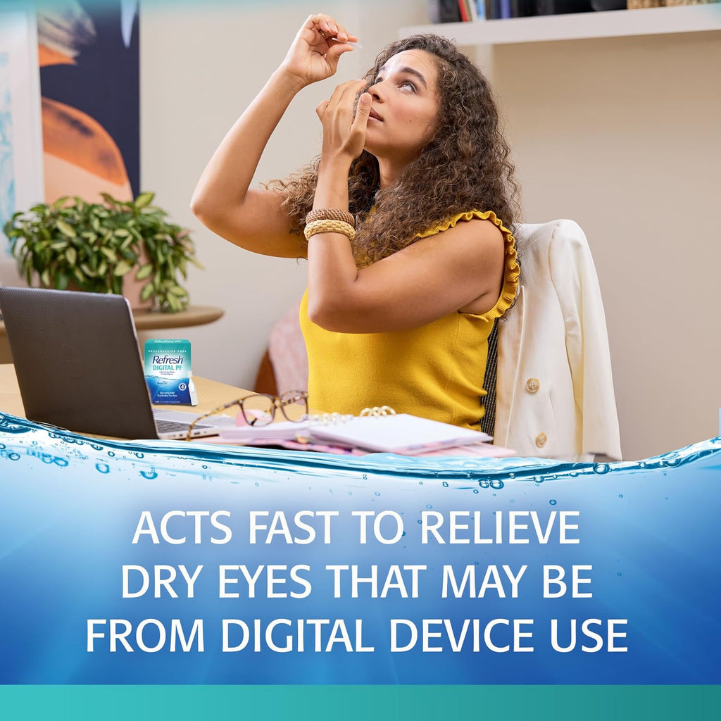 REFRESH DIGITAL PF Lubricant Eye Drops Preservative-Free Artificial Tears, 0.01 fl oz (0.4 mL), 30 Single-Use Containers