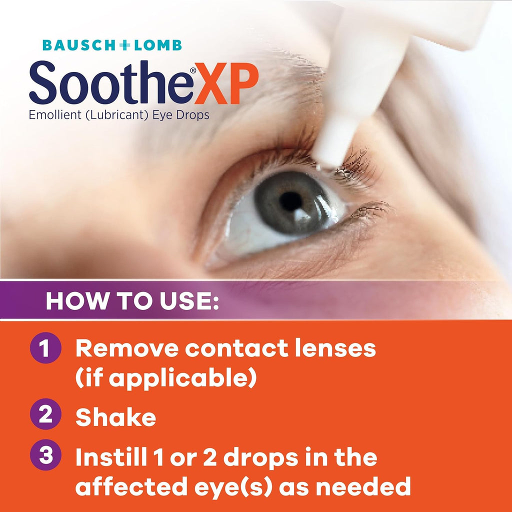 Soothe XP Lubricating Eye Drops for Dry Eye Symptom Relief, 0.5 FlOz 2-Pack