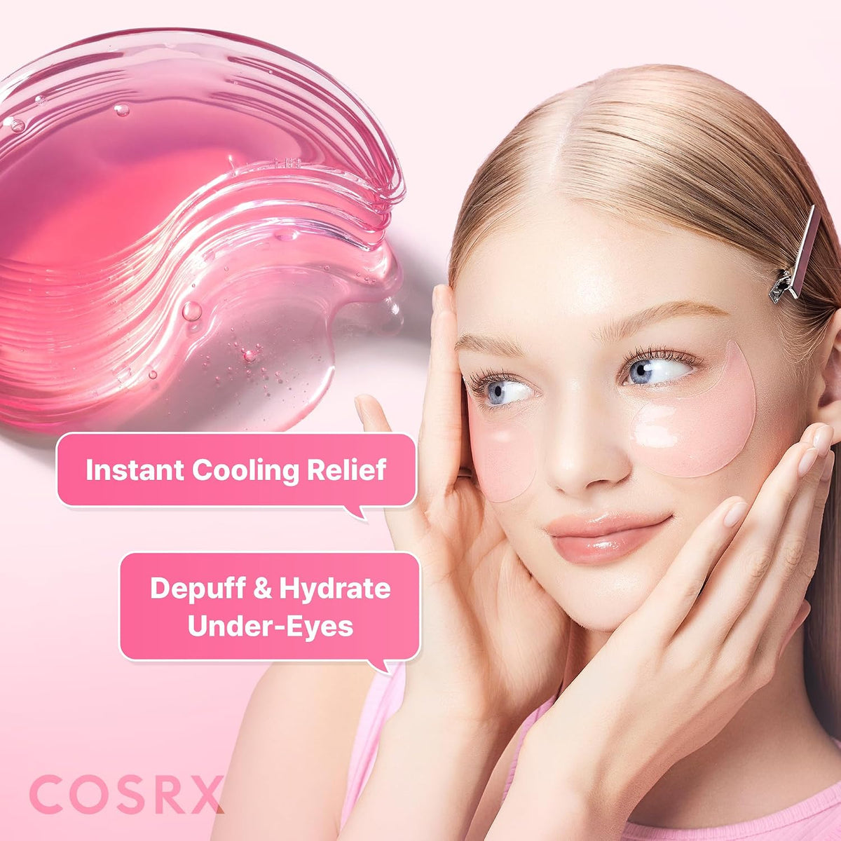 COSRX Pink Peptides Collagen Hydrogel Eye Patch for Puffy Eyes (60)
