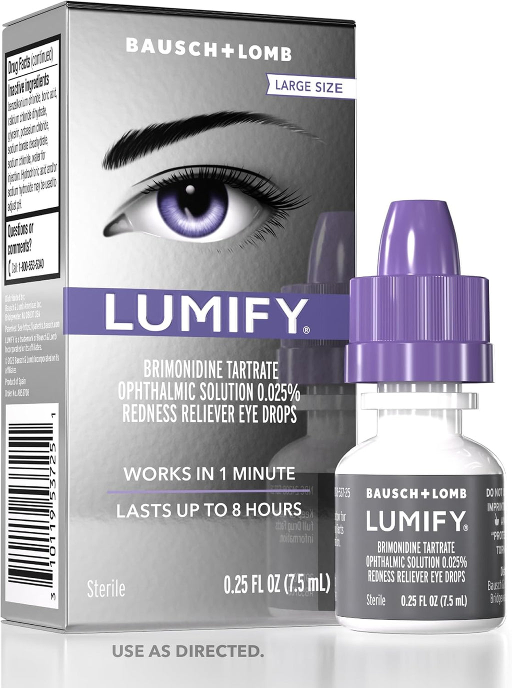Lumify Redness Relief Eye Drops, Whiter & Brighter Looking Eyes, 0.25 oz