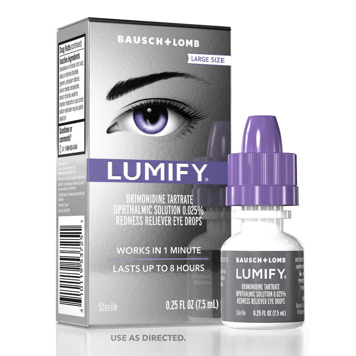 Lumify Redness Relief Eye Drops, Whiter & Brighter Looking Eyes, 0.25 oz