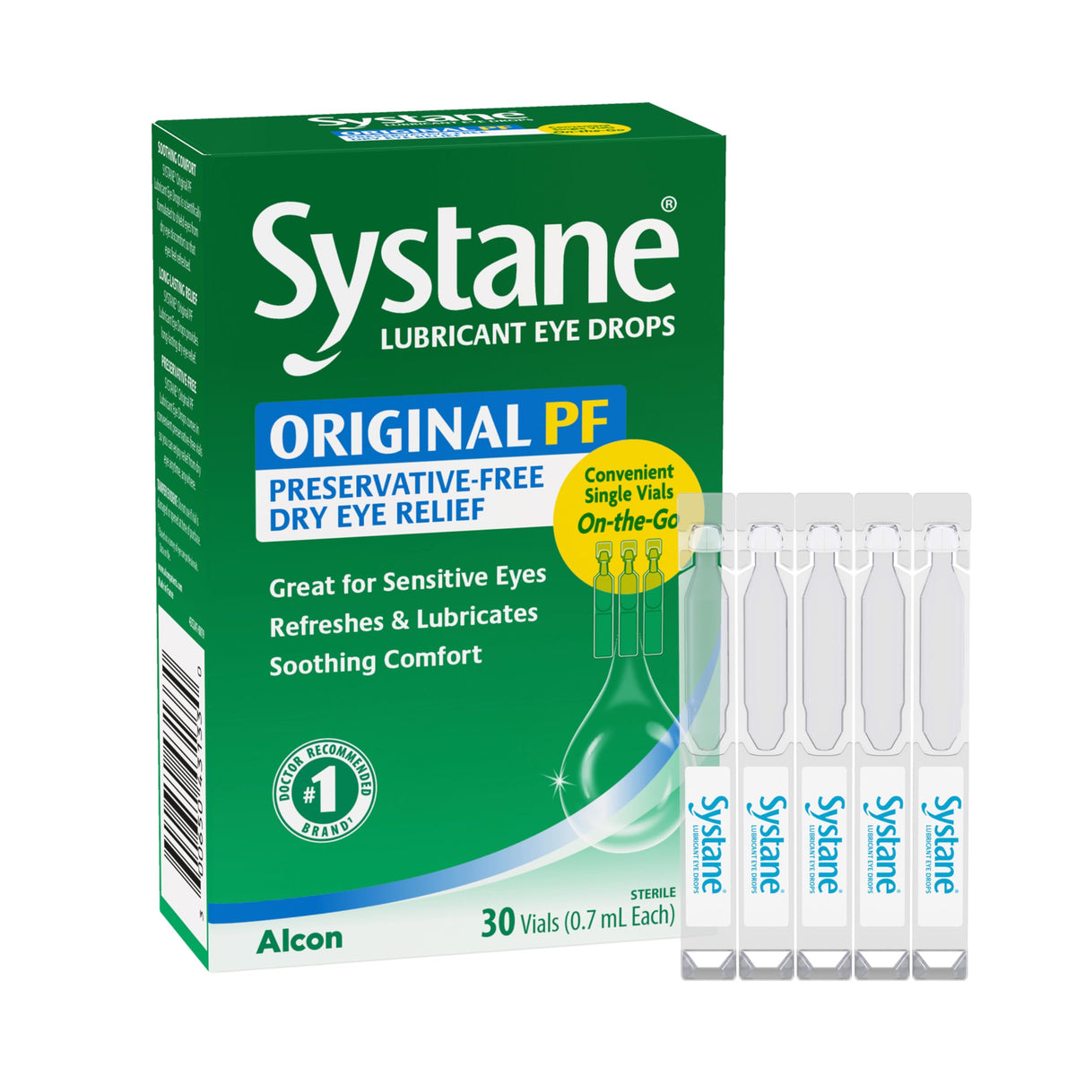 Systane Original Preservative-Free Lubricating Eye Drops, 30 Ct, Vials