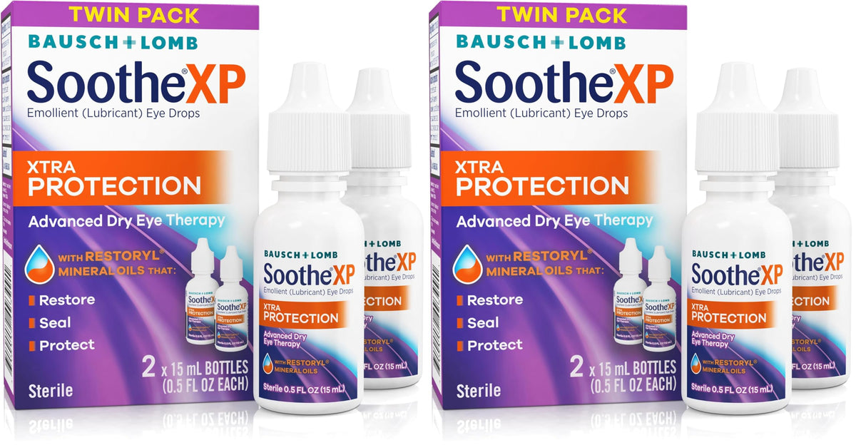 Soothe XP Lubricating Eye Drops for Dry Eye Symptom Relief, 0.5 FlOz 2-Pack