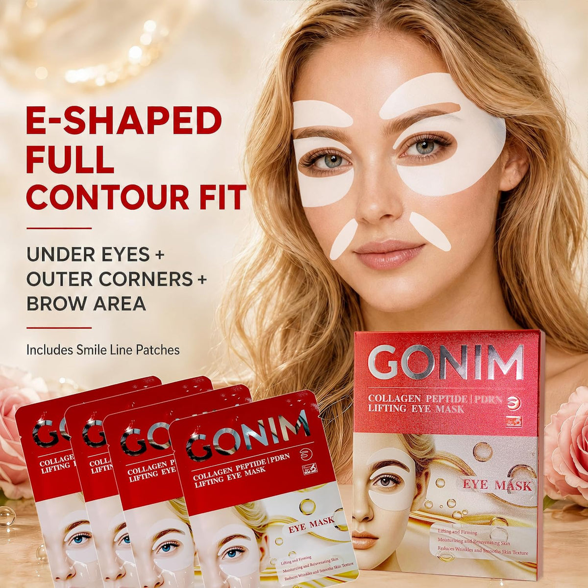 GONIM Under Eye Patches for Puffy Eyes and Dark Circles, Collagen, Eye Mask