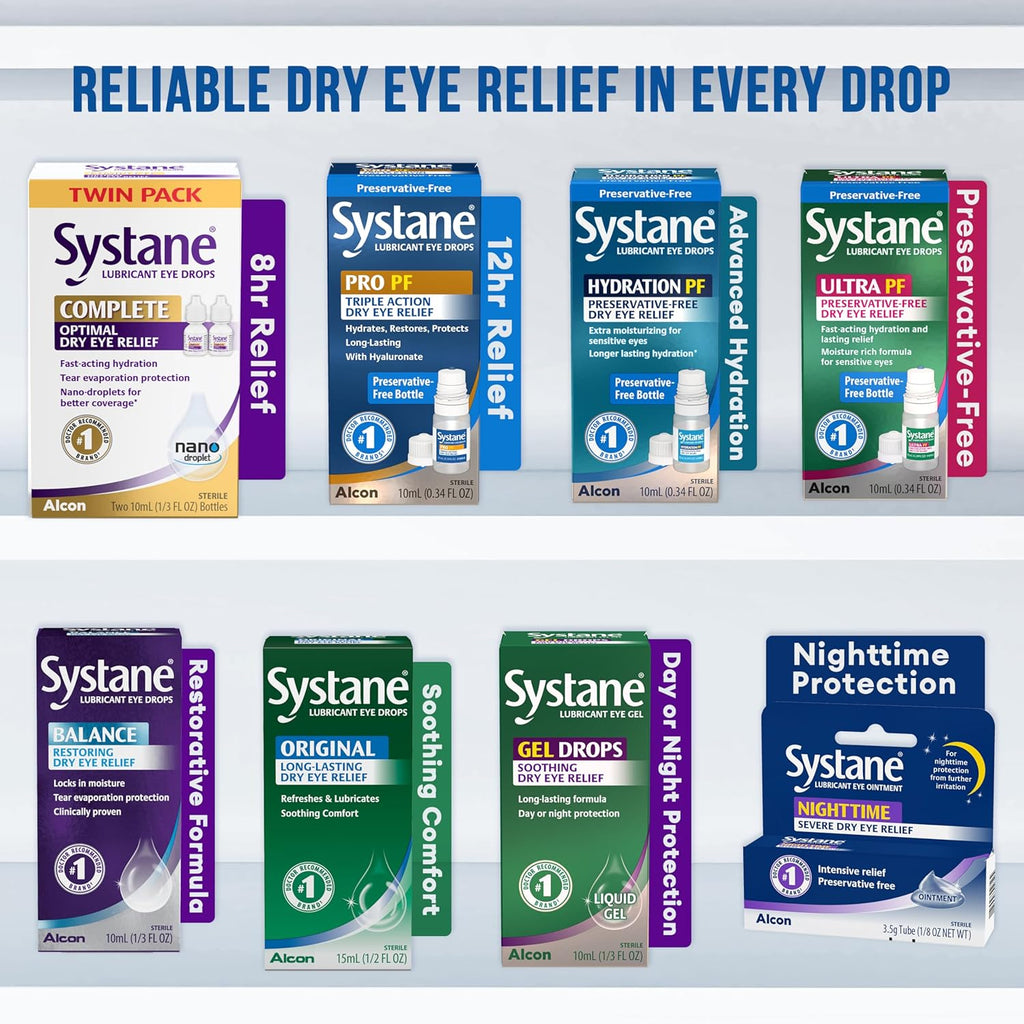 Systane COMPLETE Lubricant Dry Eye Drops, 0.33 Fl Oz, 2 Pack