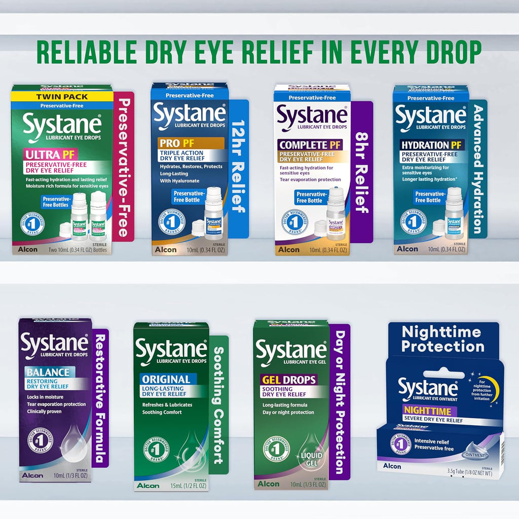 Systane Ultra Preservative Free Lubricant Eye Drops for Dry Eye, 0.34 Fl Oz