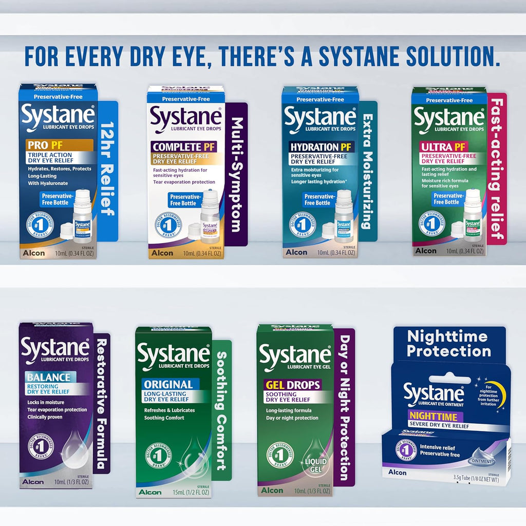Systane PRO PF Lubricating Eye Drops for Dry Eyes, 0.34 Fl Oz